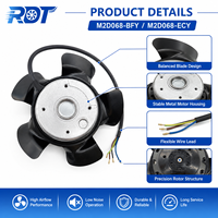Motor de Ventilador de Rotor Externo de CA de Alta Eficiencia M2D068-BFY, Bajo Ruido, Rodamiento de Bolas Duradero, Sistema de Refrigeración Industrial para Equipos HVAC