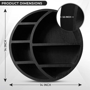 Wooden Floating <strong>Moon</strong> <strong>Shelf</strong> Wall Decor Mount Storage for Crystals and Essential Oils - Product Image 2