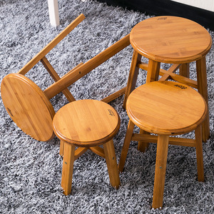 Bamboo <b>Stool</b> Set Square <b>Round</b> Low <b>Stool</b> Home Living Room Chair For Children Adults Elderly - Product Image 4