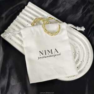 Factory Price Custom Logo Reusable Recyclable Cotton Pouch Drawstring Silk Screen Printing Packaging Promotion Gift Jewelry USM - Product Image 3