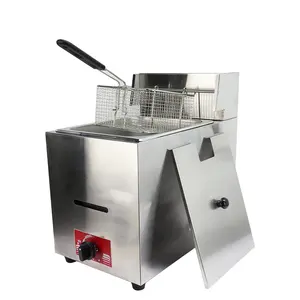 CE Approved Countertop Single Tank 6L Commercial Fryer Potato Chips Chicken LPG Gas Deep Fryer