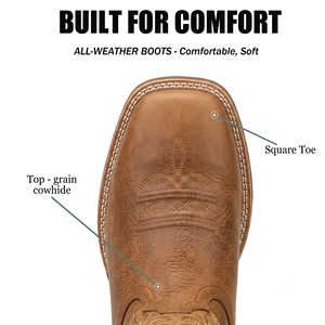 Bottes de <span class=keywords><strong>cowboy</strong></span> occidentales mi-mollet en cuir véritable PALITUTU, à bout carré, antidérapantes, à enfiler, personnalisables en gros, unisexe - Product Image 4