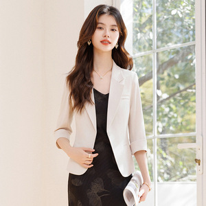 Women's Lightweight Three Quarter Sleeve Blazer Breathable Spring Summer Casual Elegant Fit - Product Image 4