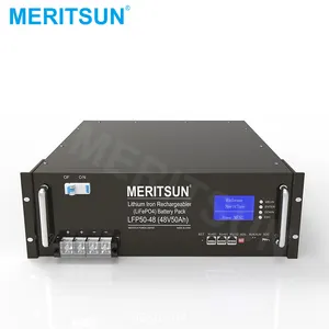 MeritSun定制48v 20ah可充电LifePO4电池，带BMS RS485 RS232