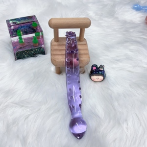 Paars Glas Anale Plug Schattige Glazen Anale Dildo 'S Voor Vrouwen Glas G-Spot Stimulatie Seksspeeltje - Product Image 5
