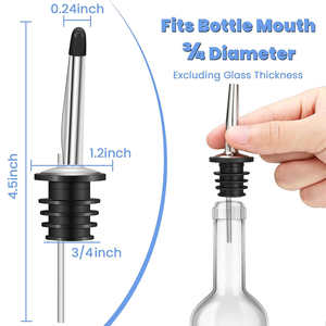 2025 Rượu Pourers Thép Không Gỉ Chai Rượu Vang Dầu Ô Liu Pourers Với Nút Chai Đổ Vòi Thích Hợp Cho Khoảng 3/4 "Chai Miệng - Product Image 4