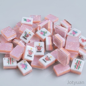Ensemble de Mahjong Américain de Luxe en Acrylique à 4 Couches, Rose Nacré Clair, pour <span class=keywords><strong>Casino</strong></span>, Pliable, Écologique, Portable, Géant et Épais - Product Image 3