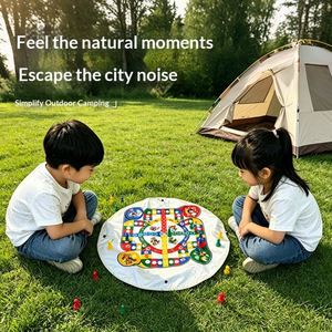 Outdoor <b>Camping</b> Waterproof Non-Slip Moisture-Proof Square Flying Chess Game Mat Creative Picnic <b>Blanket</b> Dual-Use Storage - Product Image 3