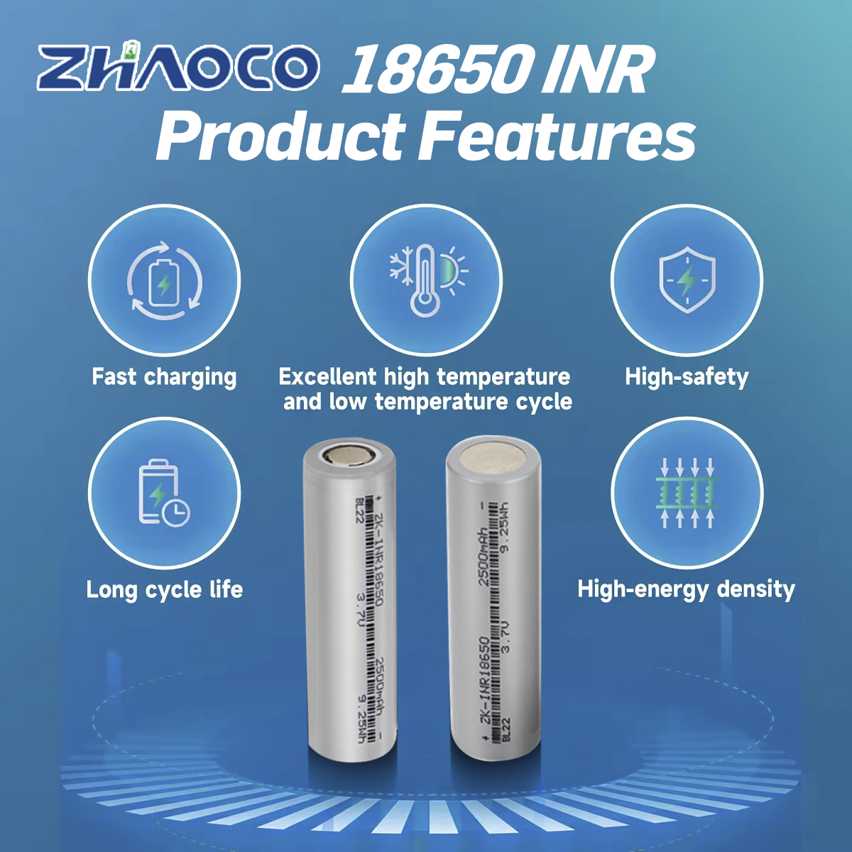 Li-Ion 18650 3.7V 2500mAh Batteries for Power Tools & Electric
