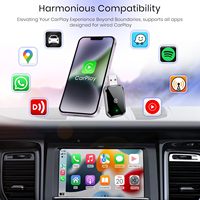 Drahtloser Carplay-Adapter für IPhone, Convent Wired to Wireless Apple Car Play-Adapter, Mini-Größe mit Verlängerung kabel Typ C.