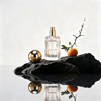 Botol Parfum Kaca Bening 30ml Isi Ulang Wadah Aroma Desain Silinder dengan Semprotan Snap Fit