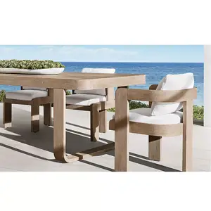 Most Popular Luxury Patio Garden Furniture Set Popular Backyard Style Teak Wood Table and Chairs Dining Set