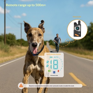 Köpek Eğitim Tasması Uzaktan Kumandalı IP67 Su Geçirmez Uzun Mesafe Havlama Önleyici LED Göstergeli <span class=keywords><strong>2</strong></span>'si <span class=keywords><strong>1</strong></span> Arada Silikon PC Otomatik - Product Image 3