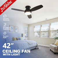 Ventilateur de plafond 1stshine 42 pouces avec pales en bois, style contemporain pour salon et chambre, avec assistant vocal et lumière LED