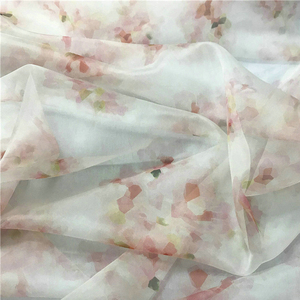 Tissu 100% en soie de mûrier, étoffe à imprimés floraux rose 140cm de largeur pour robe, 8mm - Product Image 2
