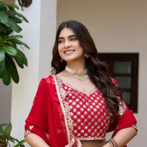Lehenga Choli pakistaní rojo elegante de excelente calidad con bordados y dupatta para bodas y eventos tradicionales. - Product Image 2