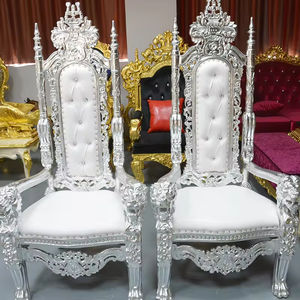 Alquiler para Bodas, Sillas de Trono Grandes de León <span class=keywords><strong>Blanco</strong></span>, Económicas, para Rey y Reina, Sofá de Respaldo Alto de Lujo Ligero, Chiavari de Madera Maciza, Rey y Reina - Product Image 5