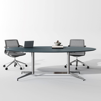 Table de conférence moderne haut de gamme, table de discussion de bureau ovale pour 4 personnes