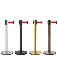 Barrière de file d'attente rétractable, poteau de contrôle des foules, acier inoxydable, nouveau support, obstacles, piliers, ceinture noire