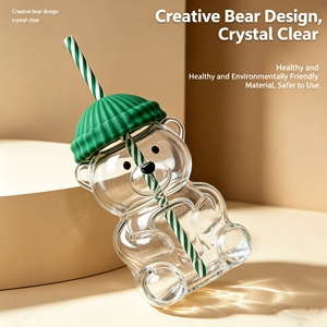 <span class=keywords><strong>Taza</strong></span> de Vidrio con Forma de Oso Adorable, <span class=keywords><strong>Taza</strong></span> de Café Transparente Soplada a Mano <span class=keywords><strong>para</strong></span> Jugo, Agua, Té - Product Image 2