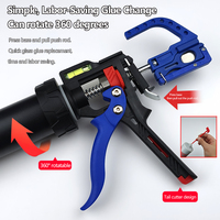 Pistola de calafateo manual de alta resistencia con barril giratorio 360° para sellador de silicona, grado industrial, OEM personalizable, herramienta de construcción DIY