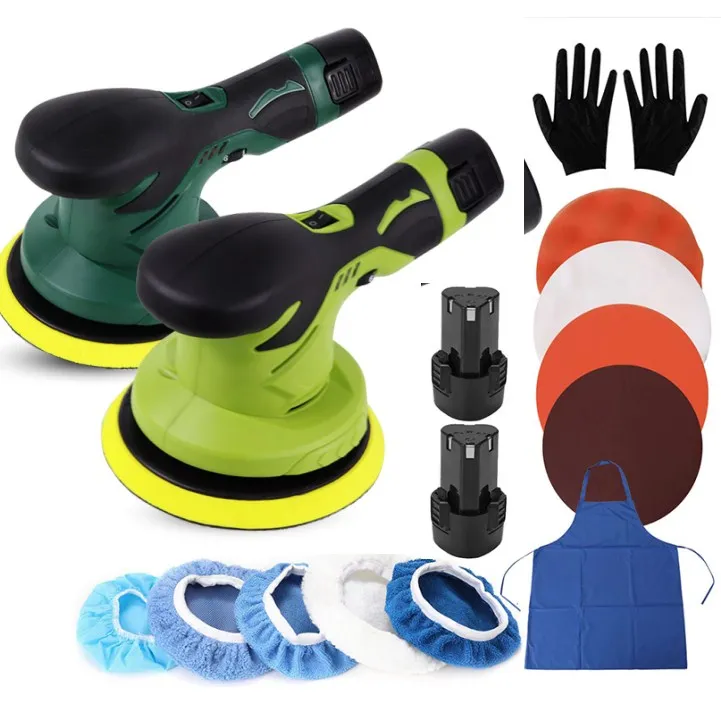 Dc Motor LCP699-2 8mm Random Orbit 10.8V / 12V Mini Cordless Car Beauty Polisher With Polishing Pad