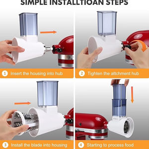 עבור מצחצוח בלנדר ידני מצורף 5 אביזרים כחולים מכונת סלט גבינה מחורפת לפירות - Product Image 4