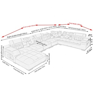 Muebles de sala de estar, <span class=keywords><strong>precio</strong></span> de fábrica, estilo de ocio, esquina seccional, tela de terciopelo de 7 plazas, cama reclinable extensible moderna - Product Image 5