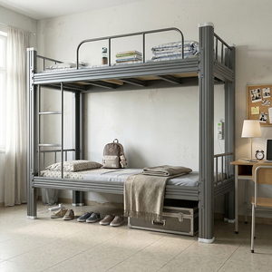 Factory Direct Heavy Duty Closed Section Iron Children <b>Bed</b> <b>Frame</b> Stable Powder Coated Metal Single <b>Bed</b> With Safety Guardrail - Product Image 1