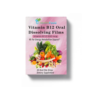 Films Oraux Dissolvants de Vitamine B12 de Haute Qualité avec Vitamine B12 Aident à Soutenir le Métabolisme Énergétique, la Santé du Cerveau et des Nerfs - Product Image 1