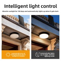 Lampe murale solaire avec télécommande, CCT réglable, allumage automatique du crépuscule à l'aube, lumière extérieure pour jardin et patio