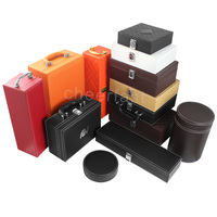 Nouvelle conception boîte de rangement en cuir Pu souvenir avec capuchon boîte de rangement en cuir Pu avec poignée personnalisé luxe parfum boîte en cuir Pu