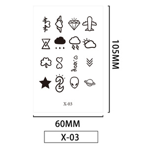 Autocollant de tatouage temporaire de dessin animé, transfert à l'eau, semi-permanent, pour le corps, pour filles, enfants, fêtes, usage professionnel, festivals - Product Image 3