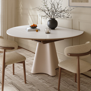 <span class=keywords><strong>Tavolo</strong></span> da Pranzo Pieghevole <span class=keywords><strong>Quadrato</strong></span> in <span class=keywords><strong>Legno</strong></span> Massello con Piano in Marmo, Stile Crema, di Alta Gamma, per Piccoli Appartamenti, Design Francese Mid-Century - Product Image 1
