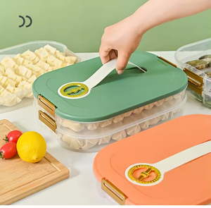 Organisateur de wontons réutilisable avec poignée, boîte à raviolis portable en plastique, étui de conservation pour pains vapeur au réfrigérateur - Product Image 4