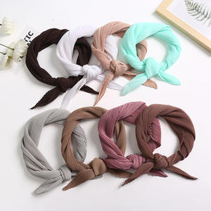 <span class=keywords><strong>Petit</strong></span> mouchoir carré en mousseline de soie 60 plissé couleur unie polyvalent élégant Design de mode pour le printemps automne professionnel - Product Image 1