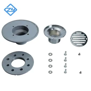 屋外バスルーム用の丸い真ちゅう製の火格子とストレーナー付きの鋳鉄製の調節可能な丸いシャワー排水管