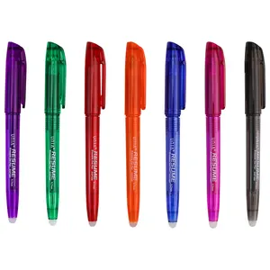 Penna Gel cancellabile con gomma Logo personalizzato inchiostro di colore blu rimuovi con ricarica attrito 0.7 scrivi il marchio per bambini Rollerball