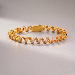 S925 argent Sterling lumière luxe ligne téléphonique plaie féminine à la mode Zircon Design exquis niche bijoux 18K or - Product Image 2