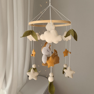 <span class=keywords><strong>Mobile</strong></span> de berceau pour bébé en crochet nuage bouclé, style forêt neutre, pour décoration de chambre d'enfant - Product Image 1