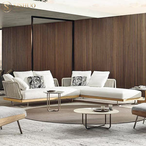 Industrial material de madera pesada hogar jardín sofá conjunto muebles teca muebles de patio para <span class=keywords><strong>terraza</strong></span> - Product Image 4