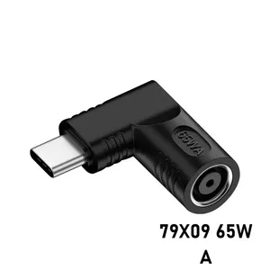 Conversor adaptador de energia para laptop, carregador 5.5x2.5 7.4x5.0 4.5x3.0mm, conector tipo C para Xiaomi Samsung 65w, adaptador de energia CC para USB C PD