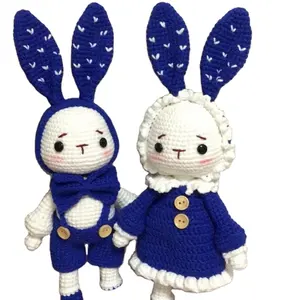 CE/ASTM 2024 yumuşak dolması oyuncaklar tığ oyuncaklar el yapımı Amigurumi oyuncaklar tığ hayvanlar sevimli tavşan çocuklar için hediye