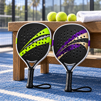Raquette de padel professionnelle en fibre de carbone 18K + noyau en EVA 3D souple, finition brillante et mate, Chine.