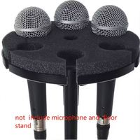 Support de microphone professionnel OEM, support de micro à main, support de micro en métal, support de table pour 6 micros, pince de suspension avec pare-brise en mousse