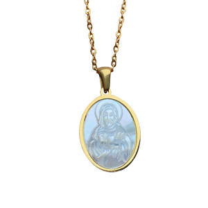 Nuova Collana Sacra in Acciaio Inossidabile con Conchiglia Bianca e Pendente a Cuore Sacro in Madreperla per Donne - Product Image 5
