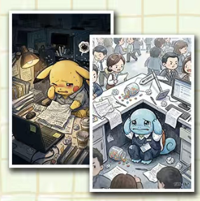 DL Papel Decorativo Shikishi para el Lugar <span class=keywords><strong>de</strong></span> Trabajo, con Diseño <span class=keywords><strong>de</strong></span> Monstruo Empleado Trabajador y Animal Trabajador, Impresión Artística, Decoración <span class=keywords><strong>de</strong></span> Escritorio, <span class=keywords><strong>Juego</strong></span> <span class=keywords><strong>de</strong></span> Mesa Corporativo - Product Image 3