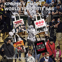 Sac fourre-tout carré en lin Kpop JK V J-hope World Tour Cortis KATSEYE, grande capacité, cadeau de concert, pour les fans