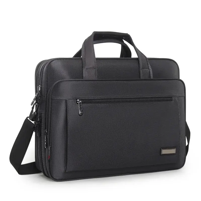 Commercio all'ingrosso nero resistente oxford business document valigetta da uomo sottile borsa per laptop personalizzata da 17.5 pollici borsa per laptop per uso di fabbrica