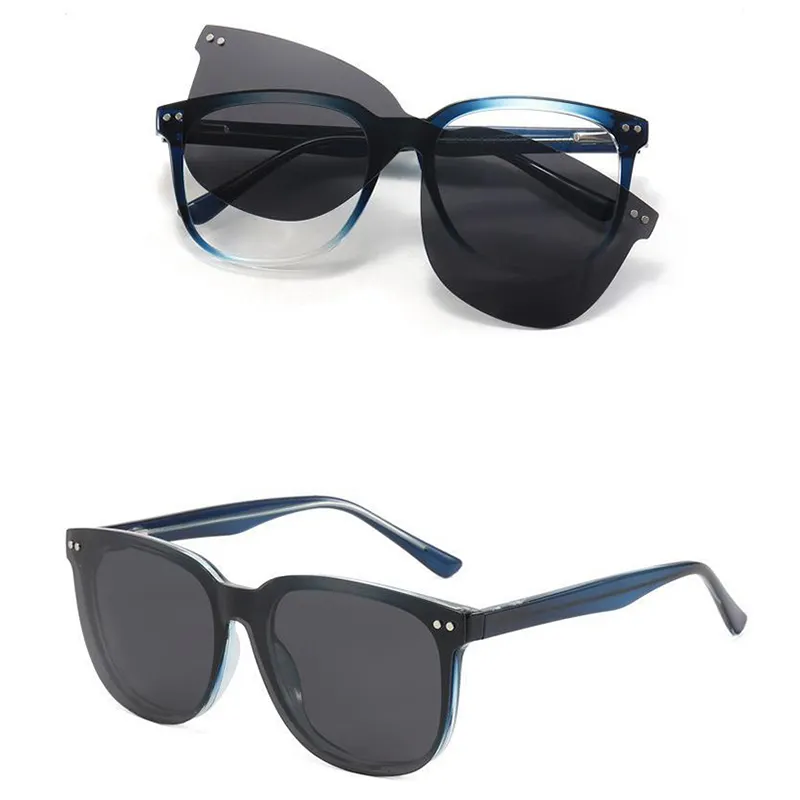 Gafas de sol con clip magnéticas unisex con lentes polarizadas UV400 Marcos de anteojos reemplazables Gafas de Sol de moda